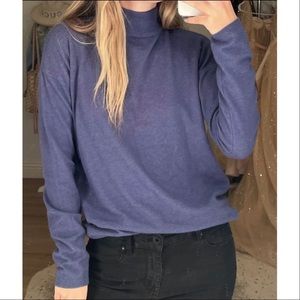 Blue High Neck Sweater